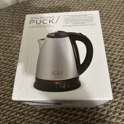 Wolfgang Puck 1.7-Liter Electric Cool-Touch Cordless Water Kettle 1100-Watt  NEW - Image 1 of 4