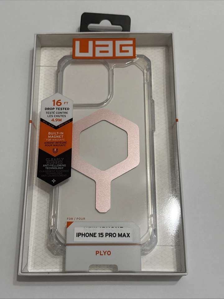 Funda Serie UAG Plyo para Apple iPhone 15 Pro Max 6.7" - Transparente/Dorado Rosa Foto 1 de 4