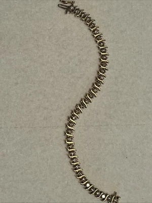 Brazalete Tenis Vintage Oro 14k y Diamantes 7.5" ¡Muy Bonito! Foto 1 de 4