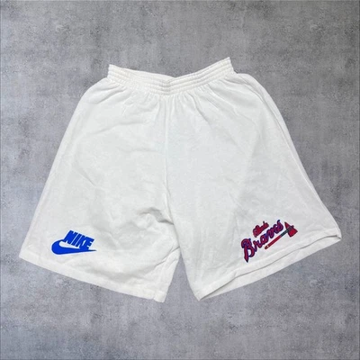 Pantalones Cortos Grises Atléticos Nike de Béisbol Atlanta Braves De Colección Años 90 Mlb Grandes Foto 1 de 4