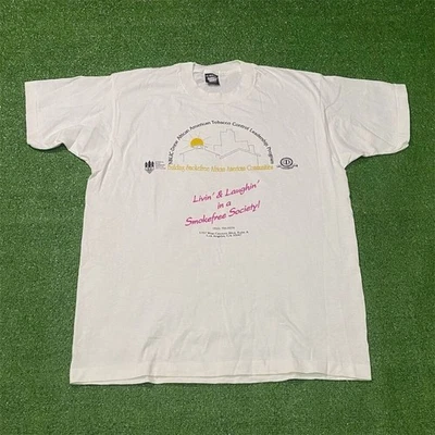 Vintage Black Smokefree Society Los Angeles Graphic T-Shirt Men's XL White - Image 1 of 4