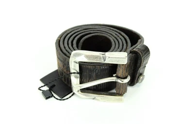REPLAY Brown Leather Belt 85 cm Pattern Cowhide with Buckle Men's Accessory * - image 1 of 4