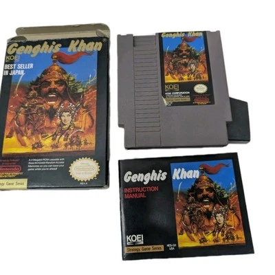 CIB Original Nintendo NES Genghis Khan KOEI Strategy Game Complete In Box Tested - Image 1 of 4