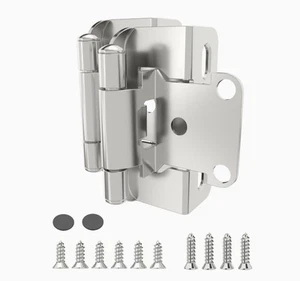 48 Pack 1/2" Overlay Semi Partial Wrap Around Kitchen Cabinet Hinges - Picture 1 of 7