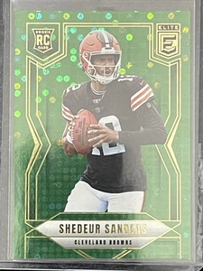 2025 Donruss Elite #112 Shedeur Sanders Green Disco Cleveland Browns RC - Bild 1 von 2