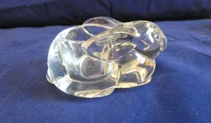 Indiana Bunny Rabbit Candleholder Clear Glass - Picture 1 of 3