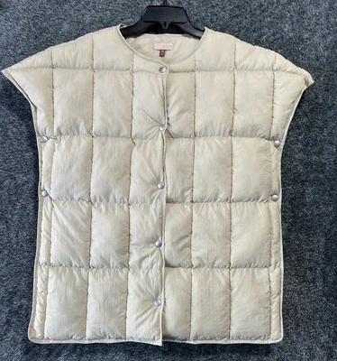 Chaleco a Presión Pilcro Anthropologie Para Mujer Talla O/S Blanco Off Sin Mangas Acolchado Foto 1 de 4