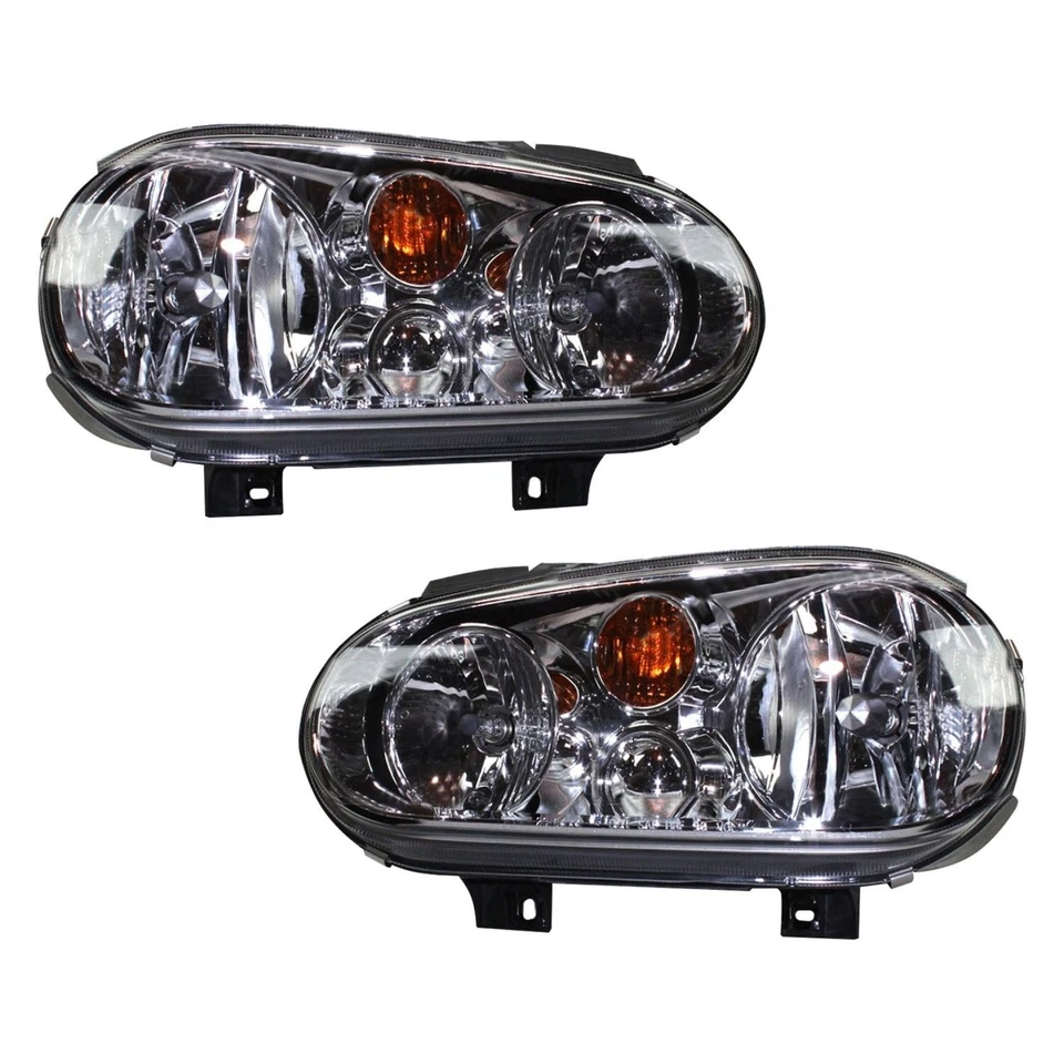 For Volkswagen Golf 02-07 Headlight Set Driver & Passenger Side Replacement - Изображение 1 из 1