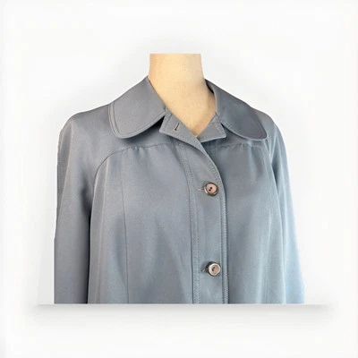 Abrigo largo vintage años 60 Forecaster of Boston para mujer M* azul cuello mod Foto 1 de 4