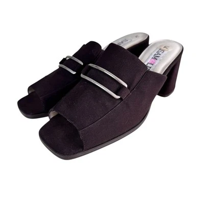 Sam & Libby Mujer 7.5 Columbus Marrón Tacón de Mula Deslizable Punta Abierta Foto 1 de 4