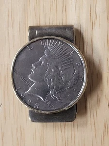 1923 Peace Dollar Sterling Silver Money Clip - Picture 1 of 5