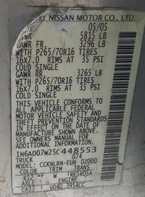 Medidor de flujo de aire compatible con 04-15 17-20 ARMADA 19503898 Foto 1 de 4