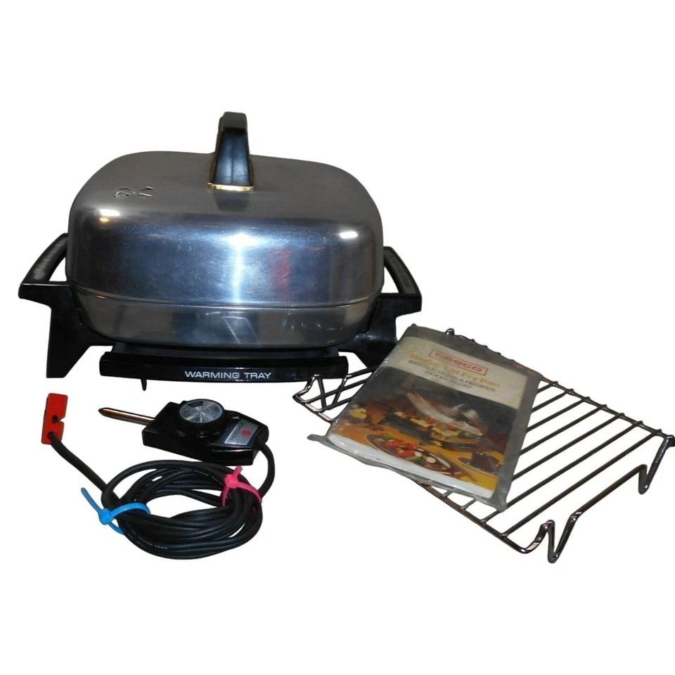 Sartén eléctrica Nesco Dome 12" con tapa para asador BC057 con manual funciona LEER de colección Foto 1 de 4