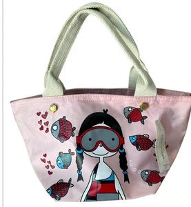 Marc by Marc Jacobs Miss Marc Pink Tote Bag Cartoon Fish Hearts NWT  - Picture 1 of 7
