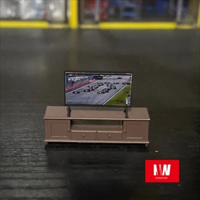 1/64 Diorama TV Cabinet Model Car Garage Showroom Scene Display Model Accessory - Image 1 of 4