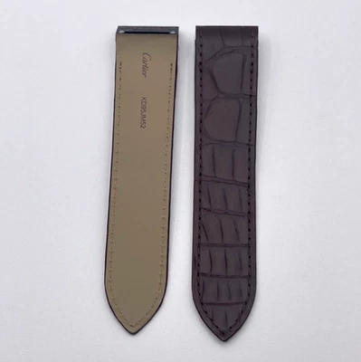 Cartier Santos 100 cinturino alligatore marrone brown KD95JM52 23/21mm - Immagine 1 di 4