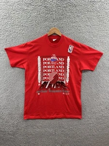 Stedman The 1992 NBA Finals Portland Trailblazers Red T-Shirt Size XL - Picture 1 of 3