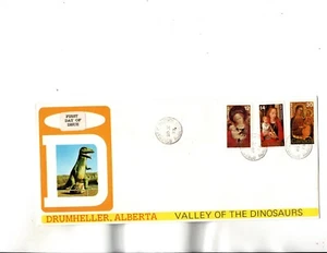 Sc#773 to 775 FDC DRUMHELLER,AB -Valley of the Dinosaurs  cachet - Picture 1 of 2