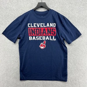 Cleveland Indians Shirt Boys XL Blue Long Sleeve Performance Graphic Baseball - Picture 1 of 10