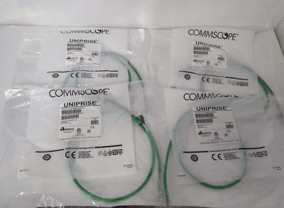 LOT OF 4 COMMSCOPE UNC6-GR-3F UNC6 PATCH CORD  GREEN - Image 1 of 4