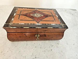 Antigua caja de viaje de campaña de regazo pendiente de escritura escritorio vintage B6 - Imagen 1 de 24