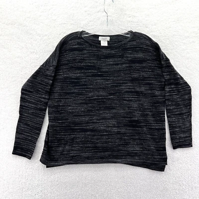 Suéter Kate Hill Mujer PS Negro Petites Pullover Cuello Redondo Top Manga Larga Foto 1 de 4