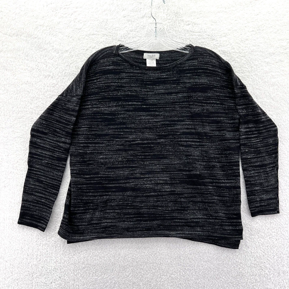 Suéter Kate Hill Mujer PS Negro Petites Pullover Cuello Redondo Top Manga Larga Foto 1 de 4