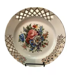 Apulum Teller Blumen Goldrand Netz Rumänien - Bild 1 von 8