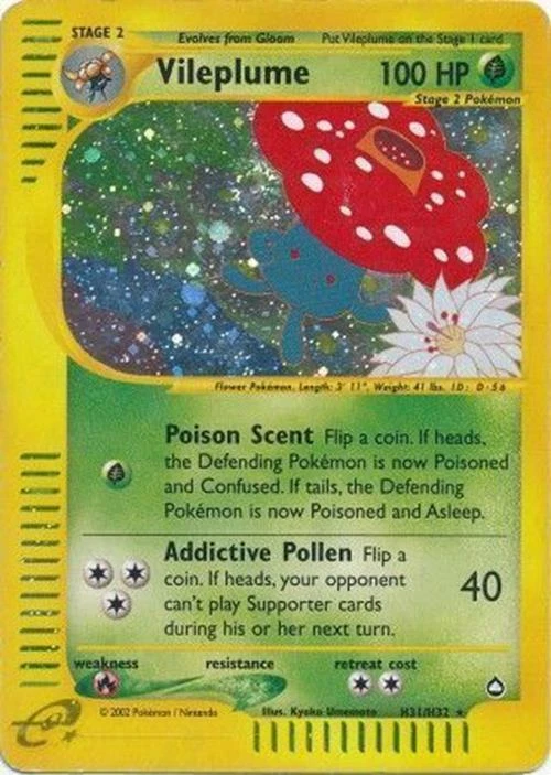 Vileplume - H31/H32 - Pokemon Aquapolis Holo Rare Card NM