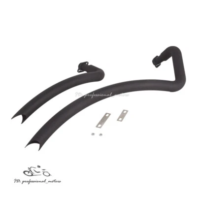 Черная модифицированная выхлопная труба переднего звена для Kawasaki Vulcan 800 1995-2005 годов выпуска - Изображение 1 из 4