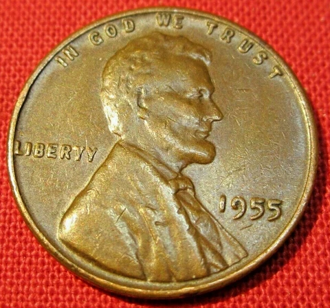 1955 P Lincoln Wheat Cent - G Good to VF Very Fine Cover