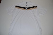 Travis Mathew Golf White Black Brown Dry Fit Polo Shirt Mens Size Small S