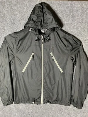 LRG Lifted Research Group Chaqueta Para Hombres Pequeña Negra Cortavientos Abrigo de Lluvia con Capucha Foto 1 de 4