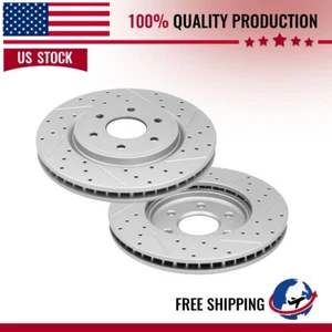 For Nissan Frontier Pathfinder Xterra 2005- 2024 Front Disc Drilled Brake Rotors - Picture 1 of 5