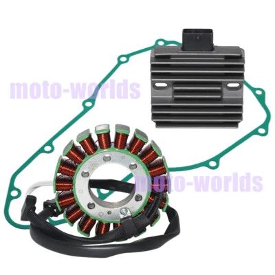 Magneto Coil Stator+Voltage Rectifier+Gasket Assy for Kawasaki ER650 ER-6N 06-11 - Изображение 1 из 4