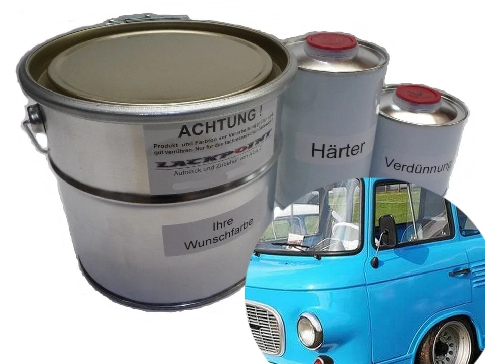 5 Liter Set 2K Autolack geeignet für Porsche Riviera Blau kein Klarlack kein Wa - Bild 1 von 1
