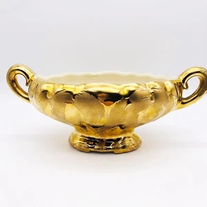 Vintage Weeping Gold Planter Mid Century Swetye Salem Ohio Pottery 22K Bowl - Picture 1 of 8