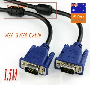 Premium 1.5M VGA SVGA 15PIN Male To Male Extension PC Monitor LCD Cable - Picture 1 of 2