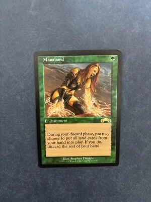 MTG EXODUS MANABOND PLAYED MAGIC THE GATHERING ENCHANTMENT GREEN RARE ENGLISH #A - Image 1 of 4