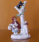 Rare ANTIQUE GERMANY PORCELAIN Figurine GIRL WITH DOG, CATS Grafenthal Thuringia