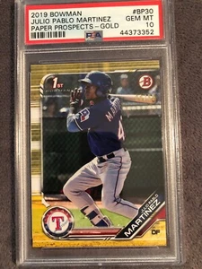 2019 Bowman Baseball Julio Pablo Martinez TX Rangers Prospect Gold PSA 10💎POP 1 - Picture 1 of 2