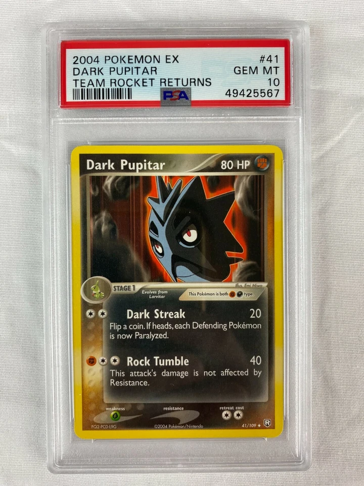 PSA 10 Gem Mint Dark Pupitar 2004 EX Team Rocket Returns #41 - Image 1 of 1