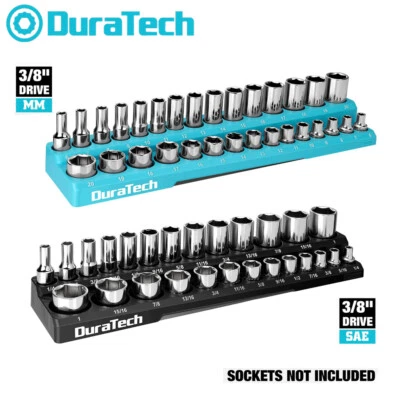 DURATECH Magnetic Socket Organizer Set 2PCS 3/8" Drive Socket Holders SAE&Metric - Image 1 of 4