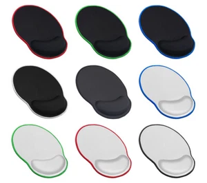 Mouse Pad With Wrist Rest Support & Stitched Edges, Durable Ergonomic Gaming Pad - Picture 1 of 12