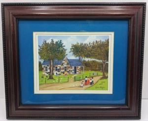 Jackie Haliburton Artwork "Stucco House" Matted and Framed - Picture 1 of 13