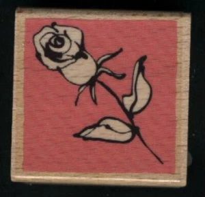 Long Stem ROSE Rubber STAMP New FLOWER Bud ELEGANT Vap! Scrap STAMPING - Picture 1 of 1