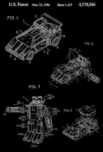 1986 - Sunstreaker - Autobot Cars - Transformers Robot - Patent Art Magnet - Bild 1 von 5