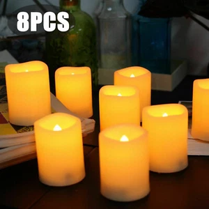 8PCS Candela a colonna senza fiamma tremolante LED luce candela con timer 6H 3''x4,5" - Foto 1 di 11