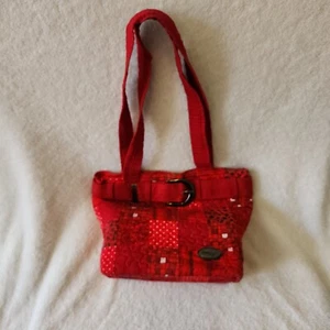 Cartera Bandolera Donna Sharp Acolchada Patchwork Roja 100% Algodón - Imagen 1 de 9