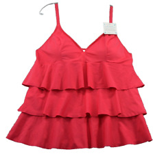 Fit4u Tummy Tank Top Swimwear Size 20W Womens Pink Tiered  Padded V-Neck NEW